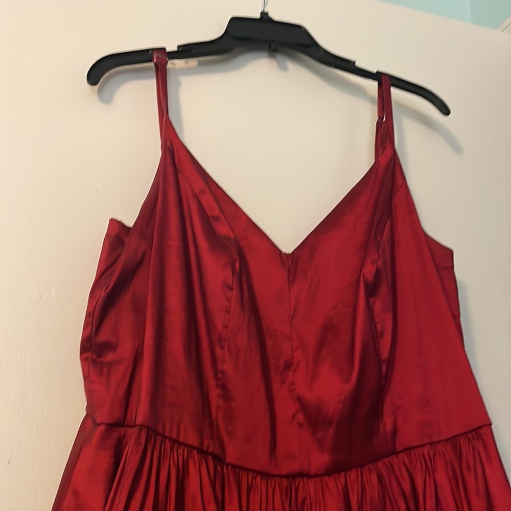 Red High-Low Plus Size Prom Gown - Picture 2 of 4